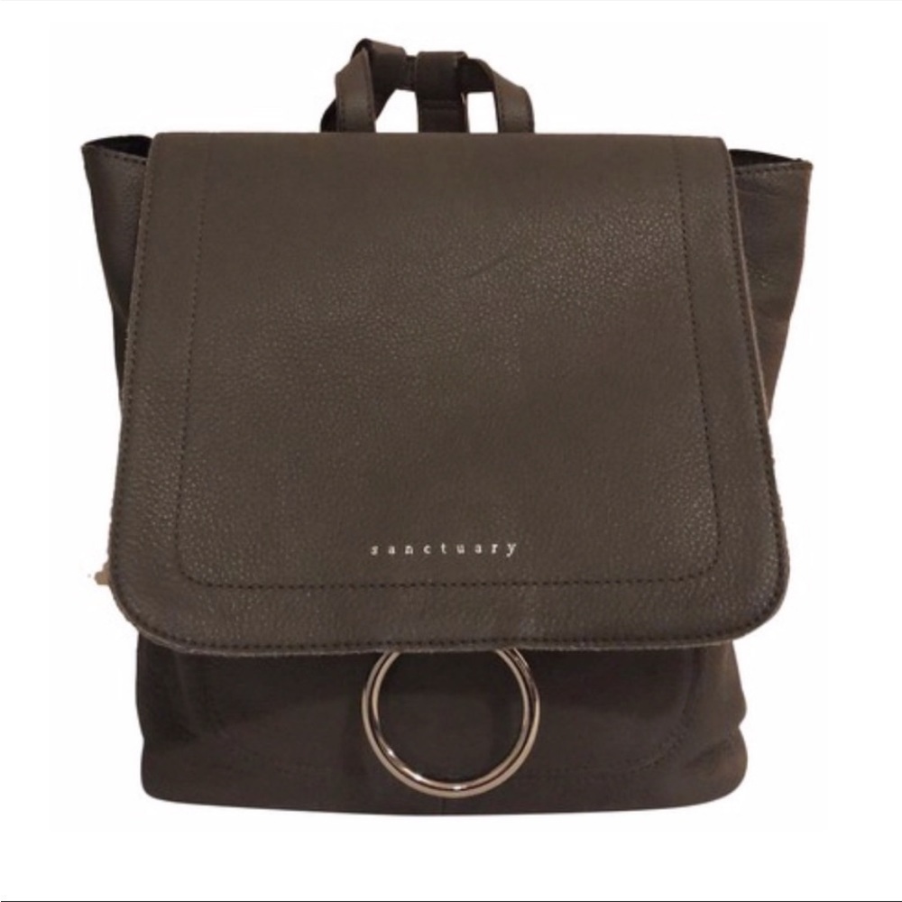 Sanctuary Grey Leather Backpack EUC